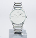  Shop Authentic Calvin Klein Stately White Dial Silver Steel Strap Watch for Women - K3G23126 - Luxxuri