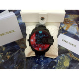  Shop Authentic Diesel Uber Chief Chronograph Red Dial Black Steel Strap Watch For Men - DZ7373 - Luxxuri