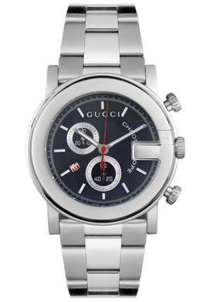  Shop Authentic Gucci G Chrono Black Dial Silver Steel Strap Watch For Men - YA101309 - Luxxuri