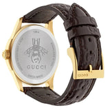  Shop Authentic Gucci G Timeless Quartz Brown Dial Brown Leather Strap Watch for Men - YA1264035 - Luxxuri