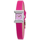  Shop Authentic Gucci G-Frame Square Fuchsia Mother of Pearl Dial Fuchsia Leather Strap Watch For Women - YA128533 - Luxxuri