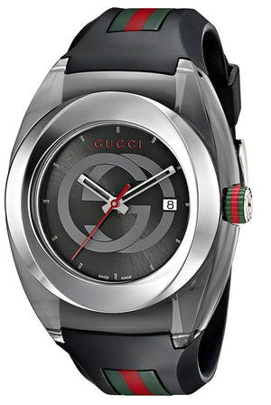  Shop Authentic Gucci Sync XXL Quartz Black Dial Black Rubber Strap Watch For Men - YA137101 - Luxxuri
