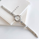  Shop Authentic Gucci Diamantissima Quartz Diamonds White Dial Silver Steel Strap Watch For Women - YA141503 - Luxxuri