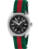  Shop Authentic Gucci GG2570 Quartz Black Dial Green & Red Nylon Strap Watch For Men - YA142305 - Luxxuri