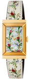  Shop Authentic Gucci G-Frame Floral Mother of Pearl Dial White Leather Strap Watch For Women - YA147407 - Luxxuri