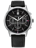  Shop Authentic Tommy Hilfiger Kyle Quartz Black Dial Black Leather Strap Watch for Men - 1791630 - Luxxuri