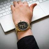  Shop Authentic Hugo Boss Champion Black Dial Gold Steel Strap Watch for Men - 1513848 - Luxxuri