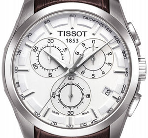  Shop Authentic Tissot Couturier Chronograph White Dial Brown Leather Strap Watch For Men - T035.617.16.031.00 - Luxxuri