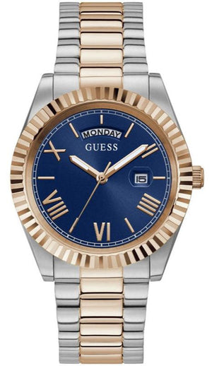  Shop Authentic Guess Connoisseur Quartz Blue Dial Two Tone Steel Strap Watch For Men - GW0265G12 - Luxxuri