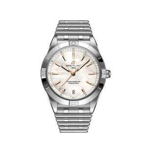  Shop Authentic Breitling Chronomat 36 Mother of Pearl Dial Silver Steel Strap Watch for Women - A10380101A4A1 - Luxxuri