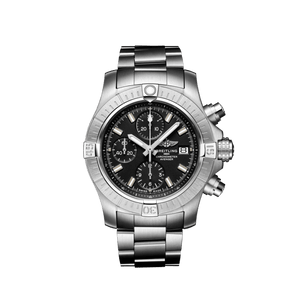  Shop Authentic Breitling Avenger Chronograph 43 Black Dial Silver Steel Strap Watch for Men - A13385101B1A1 - Luxxuri