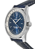  Shop Authentic Breitling Navitimer Automatic 38mm Blue Dial Blue Leather Strap Mens Watch - A17325211C1P1 - Luxxuri
