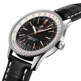  Shop Authentic Breitling Navitimer 1 Automatic 41mm Black Dial Black Leather Strap Mens Watch - A17326211B1P2 - Luxxuri