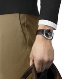  Shop Authentic Tissot Gentlemen Black Dial Brown Leather Strap Watch for Men - T127.410.16.051.01 - Luxxuri
