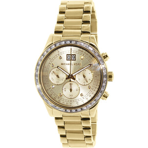  Shop Authentic Michael Kors Brinkley Diamonds Gold Dial Gold Steel Strap Watch for Women - MK6187 - Luxxuri