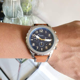  Shop Authentic Fossil Bowman Chronograph Blue Dial Brown Leather Strap Watch for Men - FS5602 - Luxxuri