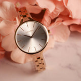  Shop Authentic Calvin Klein Graphic Silver Dial Rose Gold Steel Strap Watch for Women - K7E23646 - Luxxuri
