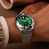  Shop Authentic Breitling Chronomat GMT 40 Green Dial Silver Steel Strap Watch for Men - A32398101L1A1 - Luxxuri