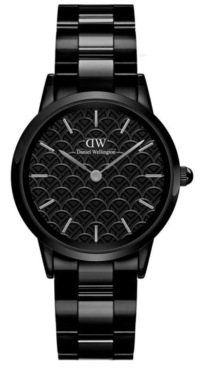  Shop Authentic Daniel Wellington Iconic Link Ceramic Black Dial Black Steel Strap Watch For Women - DW00100414 - Luxxuri