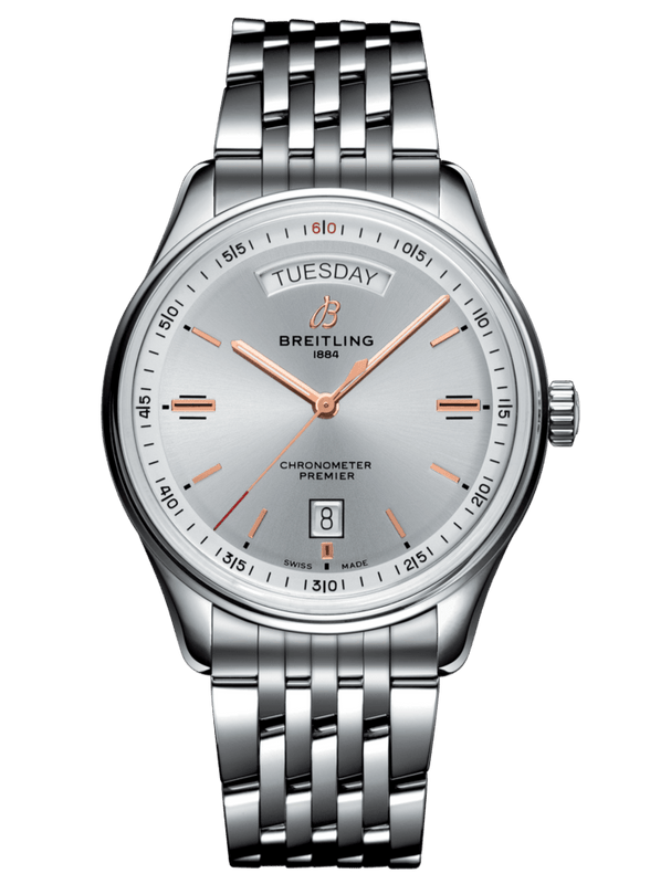  Shop Authentic Breitling Premier Automatic Day & Date 40mm Stainless Steel Mens Watch - A45340211G1A1 - Luxxuri