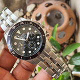  Shop Authentic Fossil FB-01 Chronograph Black Dial Silver Steel Strap Watch for Men - FS5837 - Luxxuri