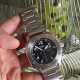  Shop Authentic Fossil Modern Machine Black Dial Silver Steel Strap Watch for Men - FS4926 - Luxxuri