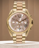  Shop Authentic Michael Kors Bradshaw Gold Dial Two Tone Steel Strap Watch for Women - MK6359 - Luxxuri