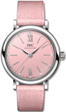  Shop Authentic IWC Portofino Automatic Pink Dial Pink Leather Strap Watch for Women - IW357417 - Luxxuri