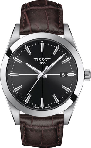  Shop Authentic Tissot Gentlemen Black Dial Brown Leather Strap Watch for Men - T127.410.16.051.01 - Luxxuri
