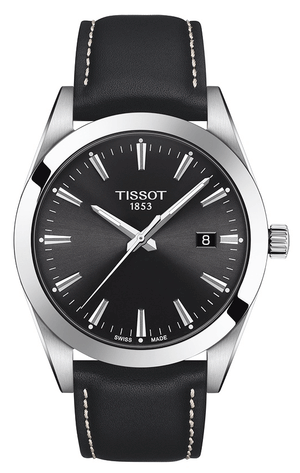  Shop Authentic Tissot Gentleman Black Dial Black Leather Strap Watch For Men - T127.410.16.051.00 - Luxxuri