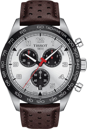  Shop Authentic Tissot T Sport PRS 516 Chronograph Silver Dial Brown Leather Strap Watch for Men - T131.617.16.032.00 - Luxxuri