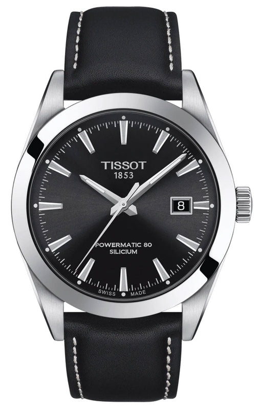  Shop Authentic Tissot Gentleman Powermatic 80 Silicium Black Dial Black Leather Strap Watch For Men - T127.407.16.051.00 - Luxxuri
