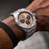  Shop Authentic Breitling Chronomat B01 42 Brown Dial Silver Steel Strap Watch for Men - AB0134101K1A1 - Luxxuri