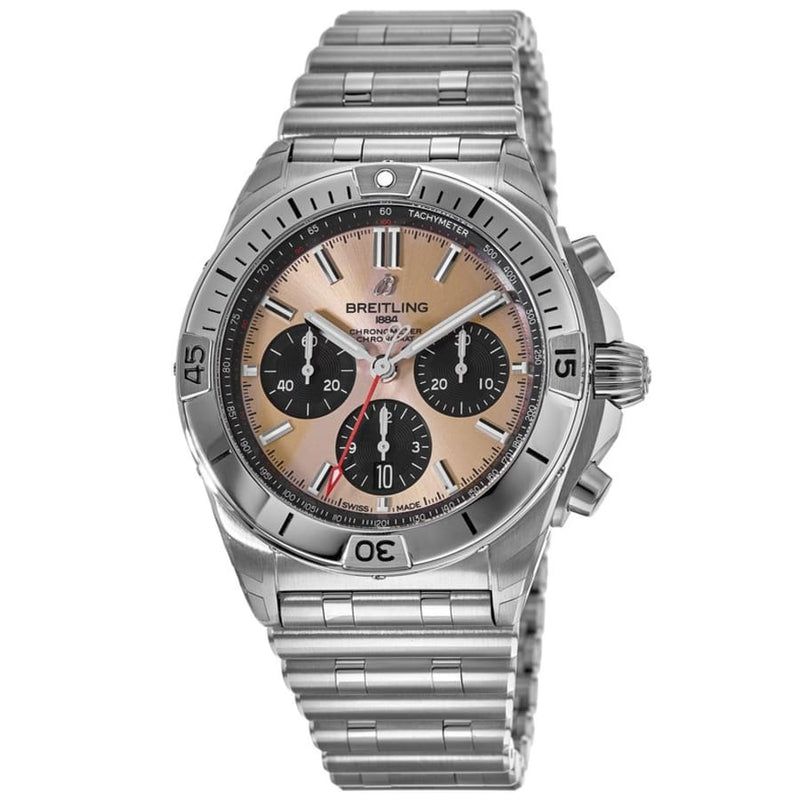  Shop Authentic Breitling Chronomat B01 42 Brown Dial Silver Steel Strap Watch for Men - AB0134101K1A1 - Luxxuri