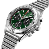  Shop Authentic Breitling Chronomat B01 42 Green Dial Silver Steel Strap Watch for Men - AB0134101L1A1 - Luxxuri
