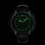  Shop Authentic Breitling Navitimer B01 Chronograph 46 Green Dial Black Leather Strap Watch for Men - AB0137241L1P1 - Luxxuri