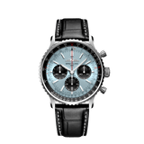  Shop Authentic Breitling Navitimer B01 Chronograph 43 Blue Dial Black Leather Strap Watch for Men - AB0138241C1P1 - Luxxuri