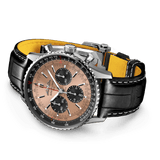  Shop Authentic Breitling Navitimer B01 Chronograph 43 Brown Dial Black Leather Strap Watch for Men - AB0138241K1P1 - Luxxuri