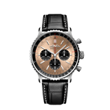  Shop Authentic Breitling Navitimer B01 Chronograph 43 Brown Dial Black Leather Strap Watch for Men - AB0138241K1P1 - Luxxuri