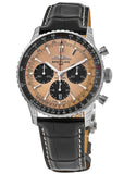  Shop Authentic Breitling Navitimer B01 Chronograph 43 Brown Dial Black Leather Strap Watch for Men - AB0138241K1P1 - Luxxuri