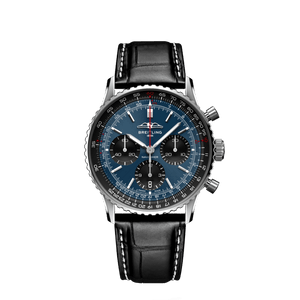  Shop Authentic Breitling Navitimer B01 Chronograph 41 Blue Dial Black Leather Strap Watch for Men - AB0139241C1P1 - Luxxuri