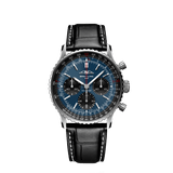  Shop Authentic Breitling Navitimer B01 Chronograph 41 Blue Dial Black Leather Strap Watch for Men - AB0139241C1P1 - Luxxuri