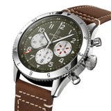  Shop Authentic Breitling Super Avi B04 Chronograph GMT 46 Curtiss Warhawk Green Dial Brown Leather Strap Watch for Men - AB04452A1L1X1 - Luxxuri
