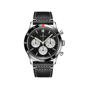  Shop Authentic Breitling Avi Ref. 765 1964 Re Edition Black Dial Black Leather Strap Watch for Men - AB09451A1B1X1 - Luxxuri