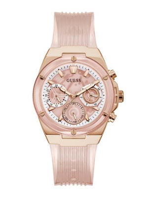  Shop Authentic Guess Athena Rose Gold Dial Rose Gold Rubber Strap Watch for Women - GW0409L3 - Luxxuri