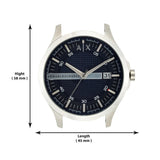  Shop Authentic Armani Exchange Hampton Chronograph Blue Dial Brown Leather Strap Watch For Men - AX2133 - Luxxuri