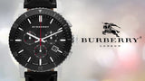  Shop Authentic Burberry The City Black Dial Black Leather Strap Watch for Men - BU9382 - Luxxuri