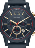  Shop Authentic Armani Exchange Outerbanks Chronograph Blue Dial Blue Silicone Strap Watch For Men - AX1335 - Luxxuri
