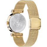  Shop Authentic Versace Meander Greca White Dial Gold Mesh Bracelet Watch for Women - VELW00820 - Luxxuri