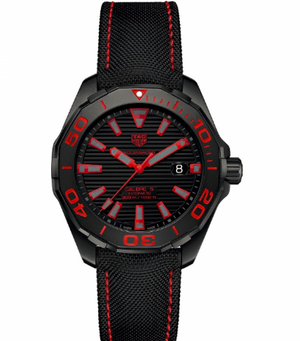 Shop Authentic Tag Heuer Aquaracer Caliber 5 Black Dial Black Nylon Strap Watch for Men - WAY208A.FC6381 - Luxxuri